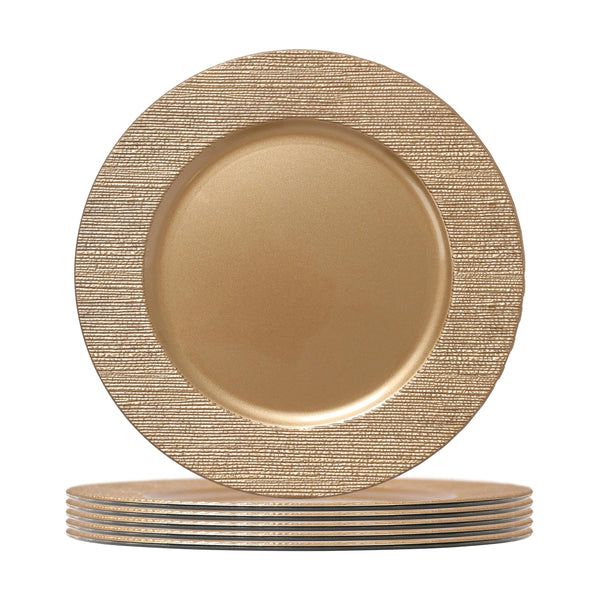 nicola spring Round Ribbed Charger Plates - 33cm - Pack of 6