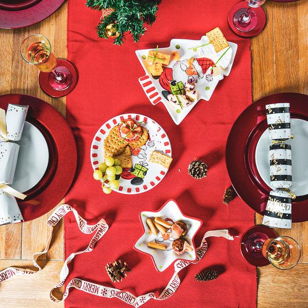 Nicola Spring Santa Star Serving Plates - 18cm - Pack Of Two