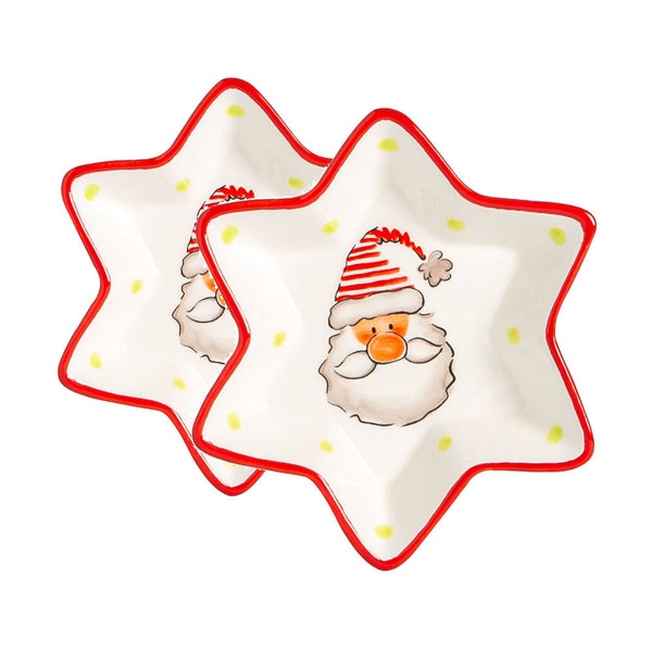 nicola spring Santa Star Serving Plates - 18cm - Pack of Two
