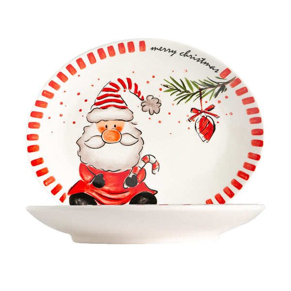 nicola spring Santa Stoneware Dinner Plates - 31cm - Pack of Two