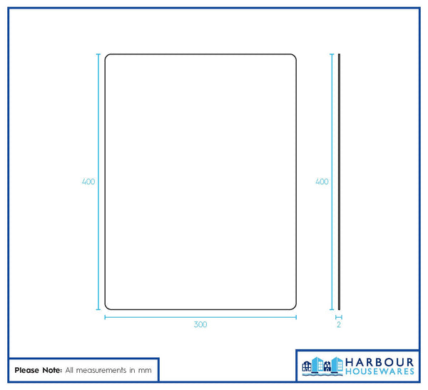 Nicola Spring Self Adhesive Glass Wall Mirror - 30 X 40cm