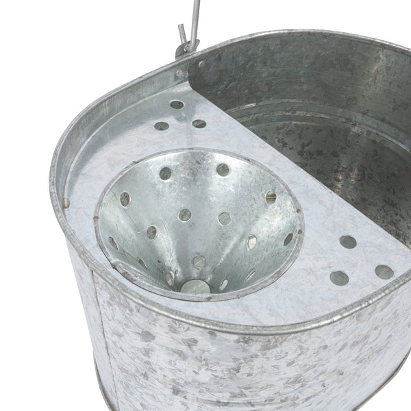 Nicola Spring Silver Galvanised Steel Mop Bucket With Wringer