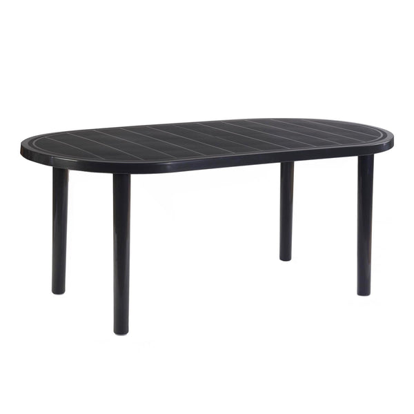Nicola Spring Six-Seater Oval Brava Plastic Garden Dining Table 180cm X 90cm