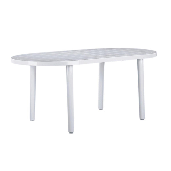 nicola spring Six-Seater Oval Brava Plastic Garden Dining Table 180cm x 90cm