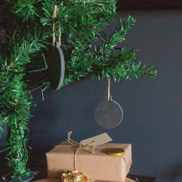 Nicola Spring Slate Bauble Christmas Tree Decoration - Pack Of Six