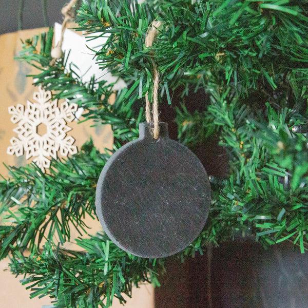 Nicola Spring Slate Bauble Christmas Tree Decoration - Pack Of Six