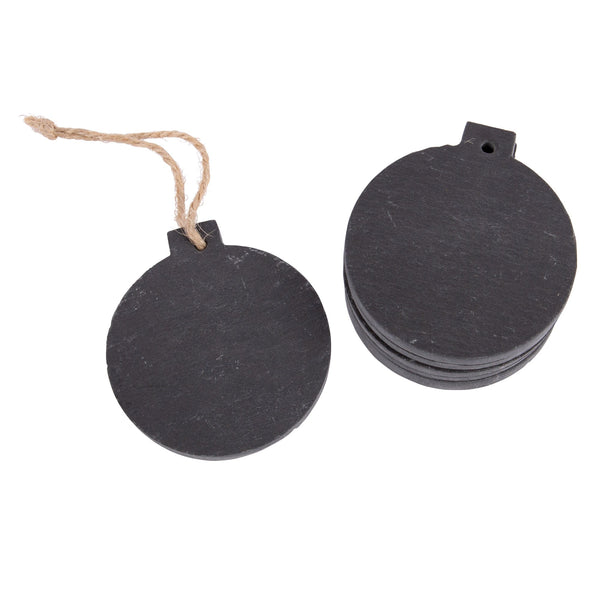 nicola spring Slate Bauble Christmas Tree Decoration - Pack of Six