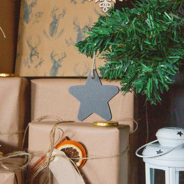 Nicola Spring Slate Star Christmas Tree Decoration - Pack Of Six
