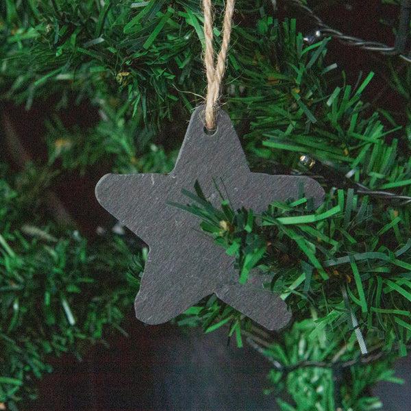 Nicola Spring Slate Star Christmas Tree Decoration - Pack Of Six