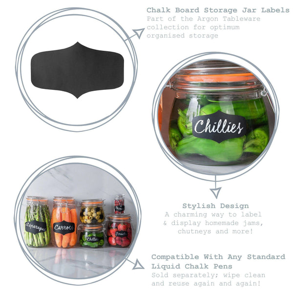 Nicola Spring Small Black Chalk Board Storage Jar Labels - Pack Of Six