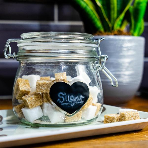 Nicola Spring Small Black Heart Chalkboard Storage Jar Labels - Pack Of Six