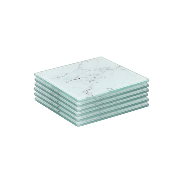 nicola spring Square Glass Coasters - Marble - Pack of 6