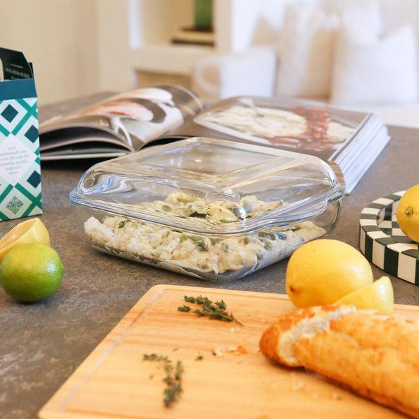 Nicola Spring Square Glass Oven Dish With Lid - 24cm X 21cm