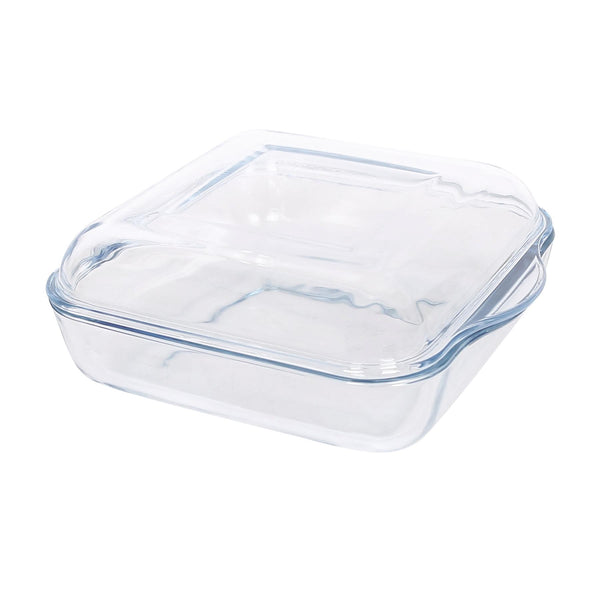 nicola spring Square Glass Oven Dish with Lid - 24cm x 21cm