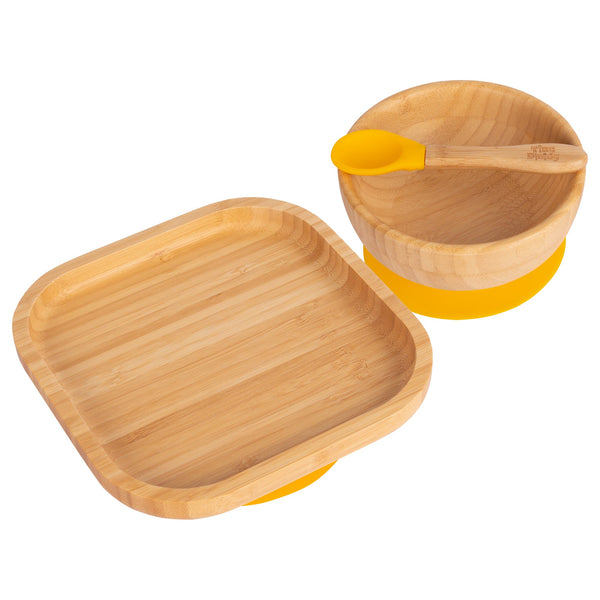 nicola spring Square Open Bamboo Suction Dinner Set