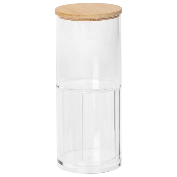 nicola spring Stacking Bathroom Canister with Bamboo Lid