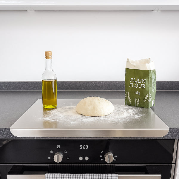 Nicola Spring Stainless Steel Counter Edge Chopping Board - 40 X 30cm