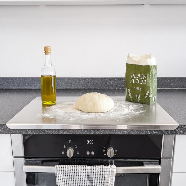 Nicola Spring Stainless Steel Counter Edge Chopping Board - 60 X 40cm