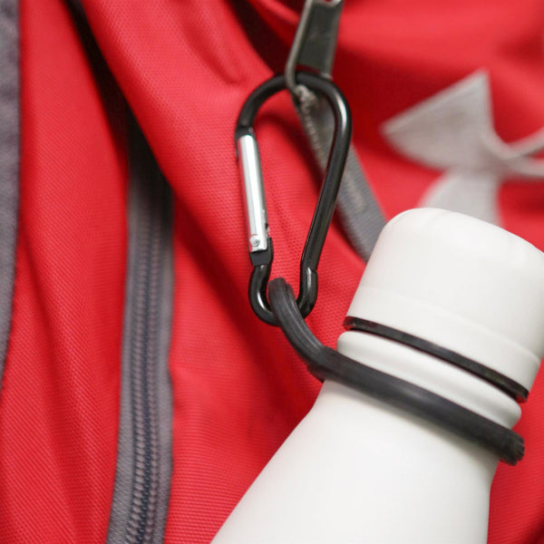 Nicola Spring Stainless Steel Water Bottle With Carabiner Clip - 500ml