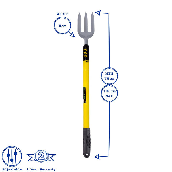Nicola Spring Telescopic Stainless Steel Garden Fork