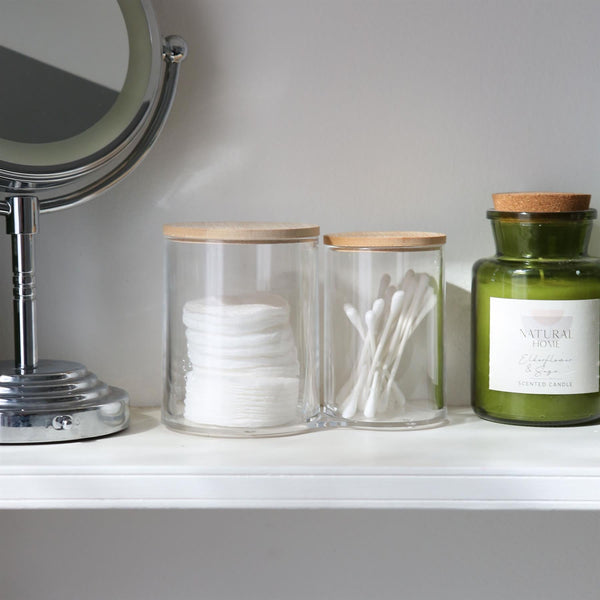 Nicola Spring Twin Bathroom Canister With Bamboo Lid