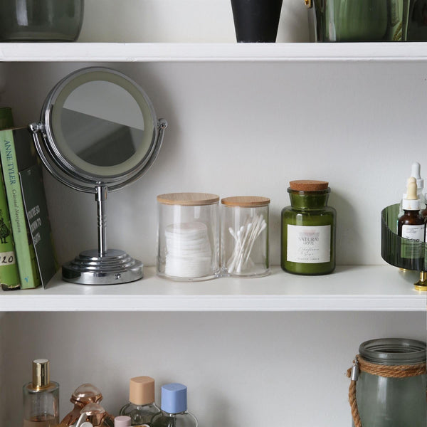 Nicola Spring Twin Bathroom Canister With Bamboo Lid