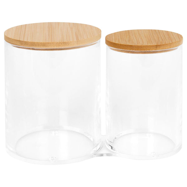 nicola spring Twin Bathroom Canister with Bamboo Lid