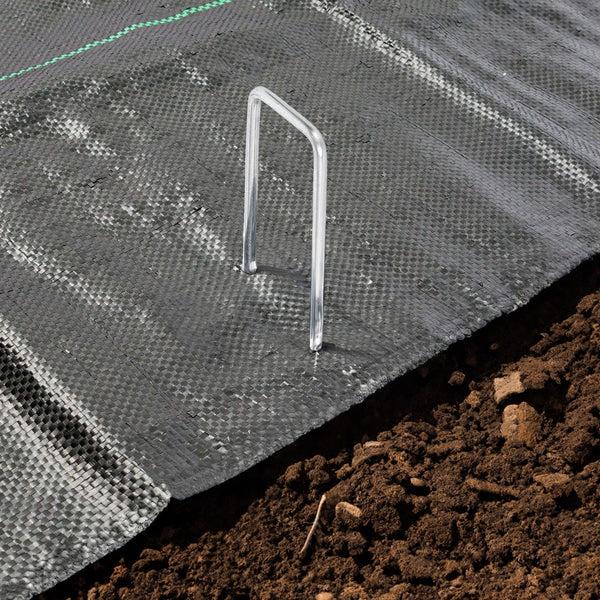 Nicola Spring U-Shaped Weed Control Membrane Pegs - 6" (150mm)