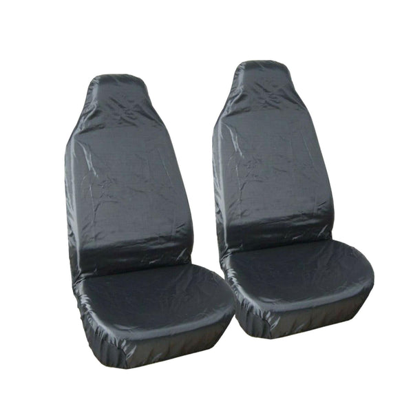 nicola spring Universal Waterproof Car Seat Covers - Black - Pack of 2