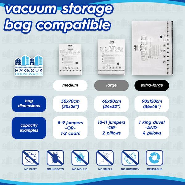 Nicola Spring Vacuum Storage Bag Hand Pump - 30cm - White