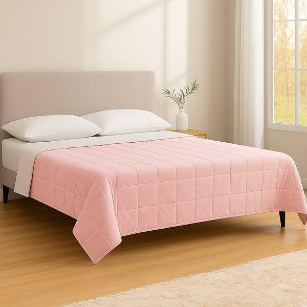 Nicola Spring Weighted Blanket With Storage Bag - 125 X 180cm - 6kg - Pink