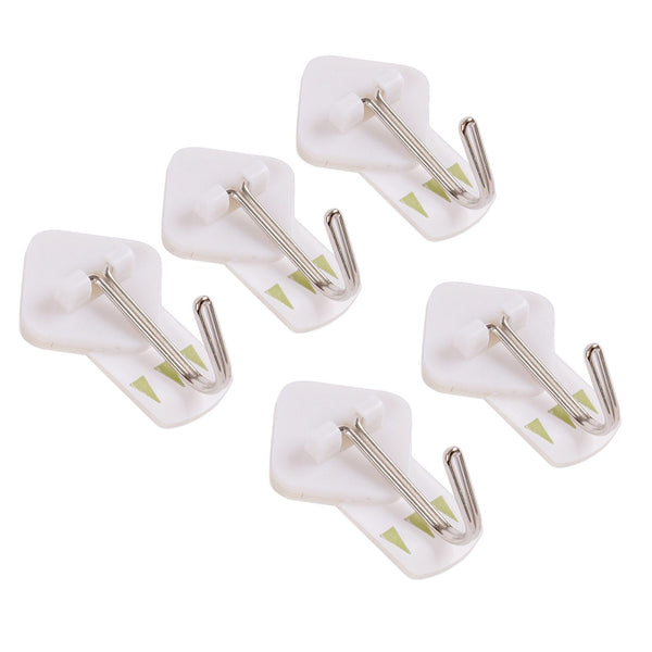nicola spring White 20mm x 20mm Swivel Metal Self-Adhesive Hooks - Pack of 5