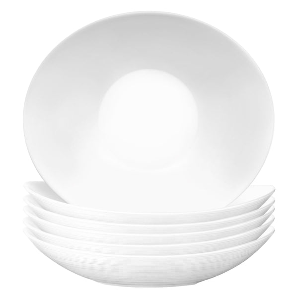 nicola spring White 23cm Prometeo Oval Glass Soup Plates - Pack of 6