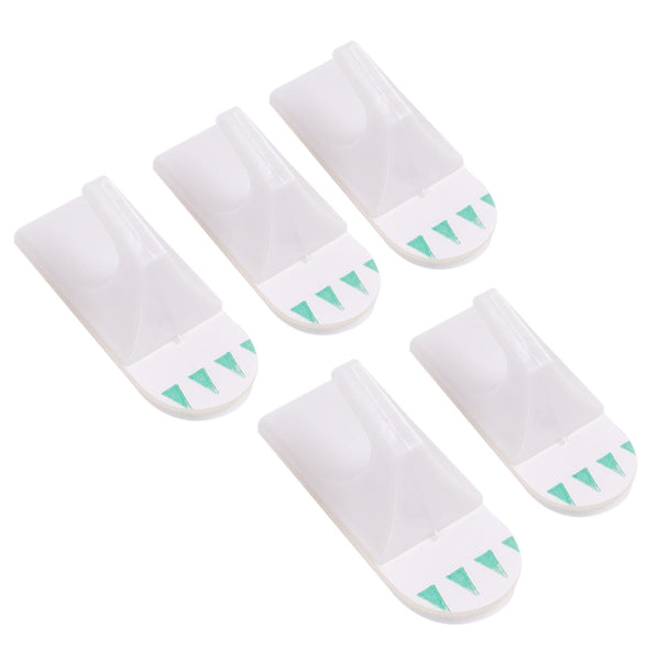 nicola spring White 25mm x 35mm Square Plastic Self-Adhesive Hooks - Pack of 5