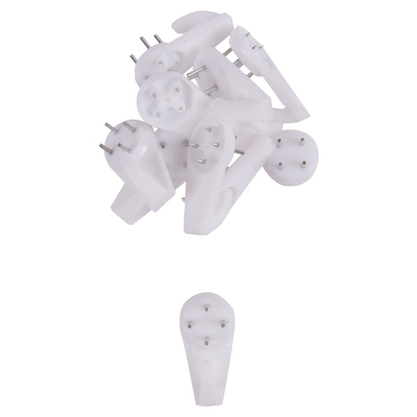 nicola spring White 40mm Plastic Picture Hooks - Pack of 10