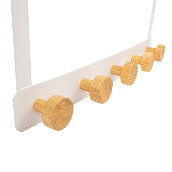 Nicola Spring White 5 Hook Iron Over-Door Robe Hook Set