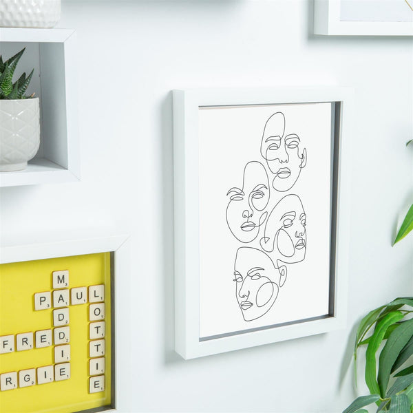 Nicola Spring White A4 (8" X 12") 3D Shadow Box Frame With A5 Mount