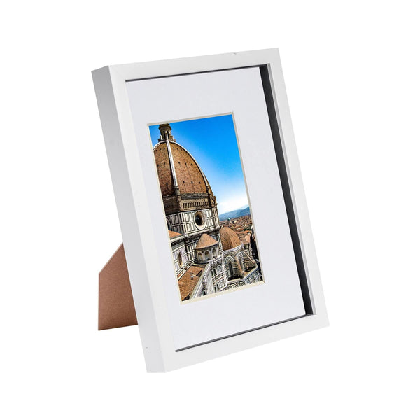 nicola spring White A4 (8" x 12") 3D Shadow Box Frame with A5 Mount
