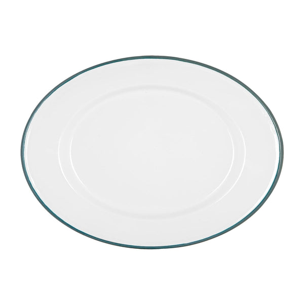 nicola spring White Enamel Serving Platter - 30cm x 22cm