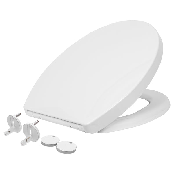 nicola spring White Round Antibacterial Soft Close Toilet Seat