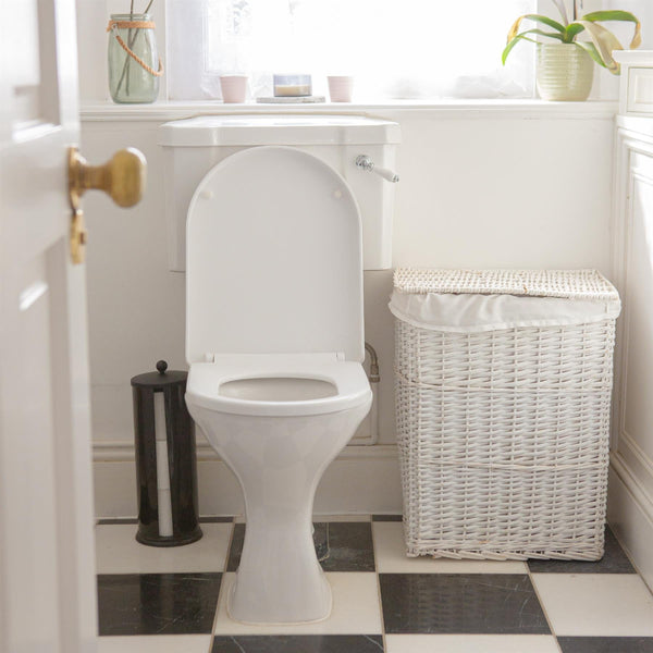 Nicola Spring White Square Antibacterial Soft Close Standard Toilet Seat