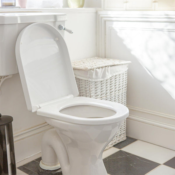 Nicola Spring White Square Antibacterial Soft Close Standard Toilet Seat