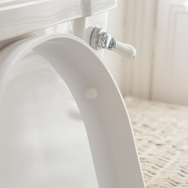 Nicola Spring White Square Antibacterial Soft Close Standard Toilet Seat