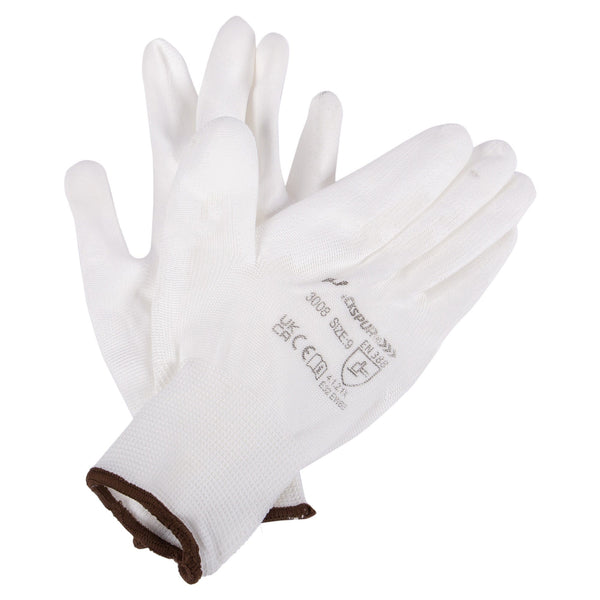 nicola spring White XL Lightweight Painters PU Gripper Gloves