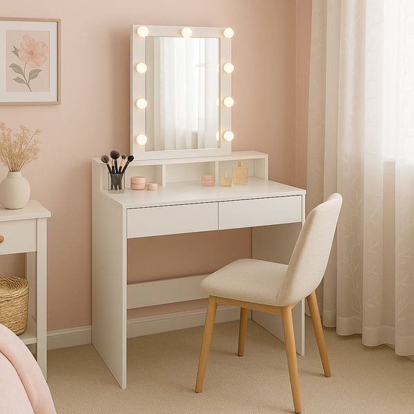 Nicola Spring Wooden Dressing Table With LED Lights