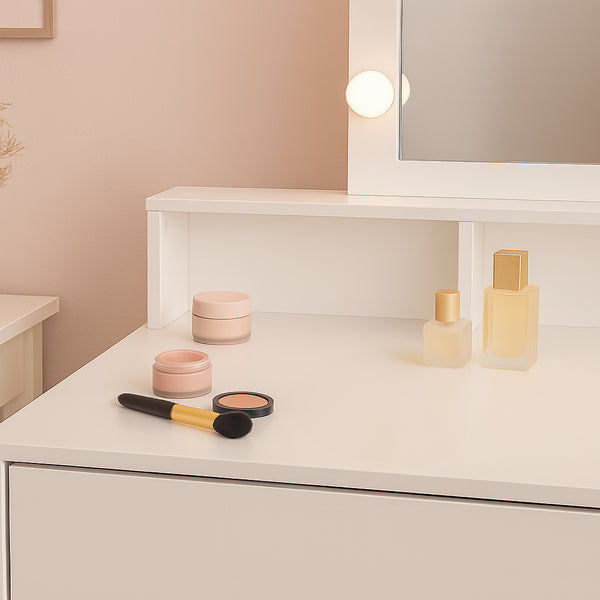 Nicola Spring Wooden Dressing Table With LED Lights
