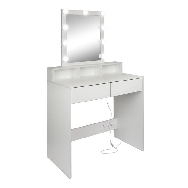 nicola spring Wooden Dressing Table with LED Lights
