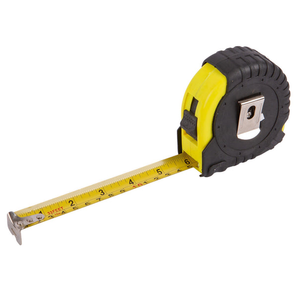 nicola spring Yellow 10m x 24mm Retractable Tape Measure with Cover