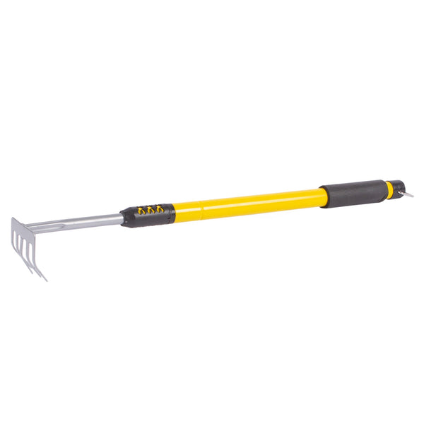 nicola spring Yellow 66-96cm Carbon Steel Telescopic Garden Rake