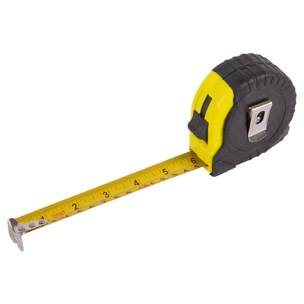 nicola spring Yellow 7.5m x 24mm Retractable Tape Measure with Cover